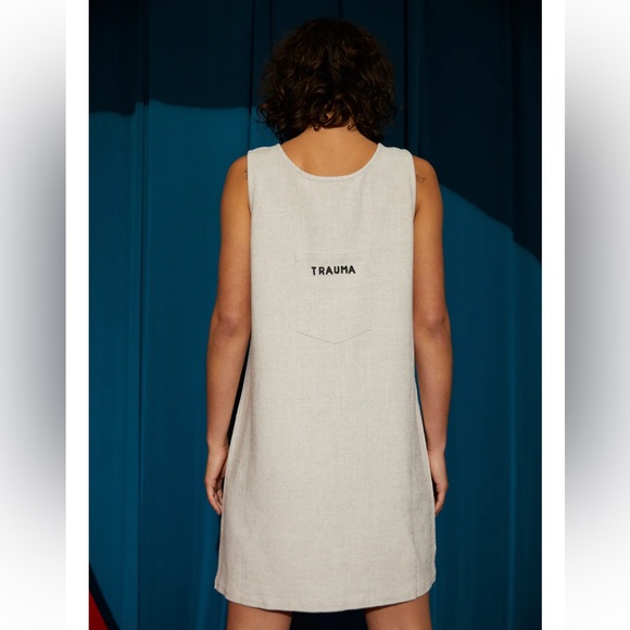 Fashion Brand Company Artist's Toolbox Linen Shift Dress Size S/M - Picture 3 of 12